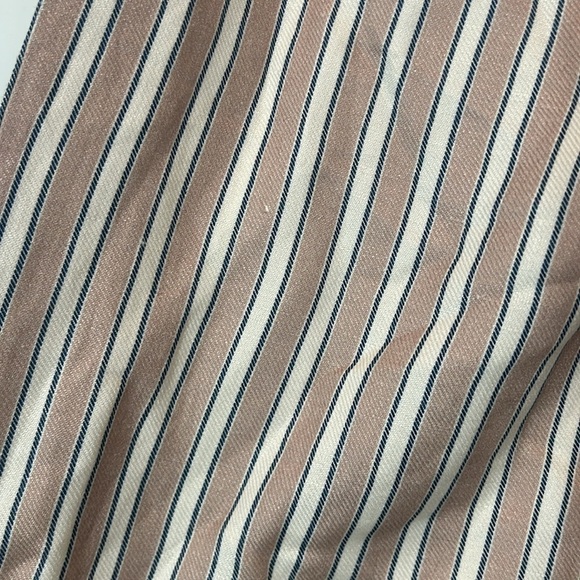 New Chaser x Revolve Wide leg linen blend striped beach pants tan/blue/egg shell - Picture 9 of 11